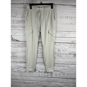 Zhrill Pants Women's Small Beige Daisy Cargo Joggers Stretch Polyamide Casual